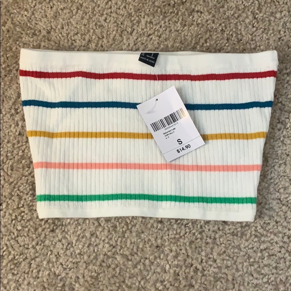 Striped tube top never worn!!